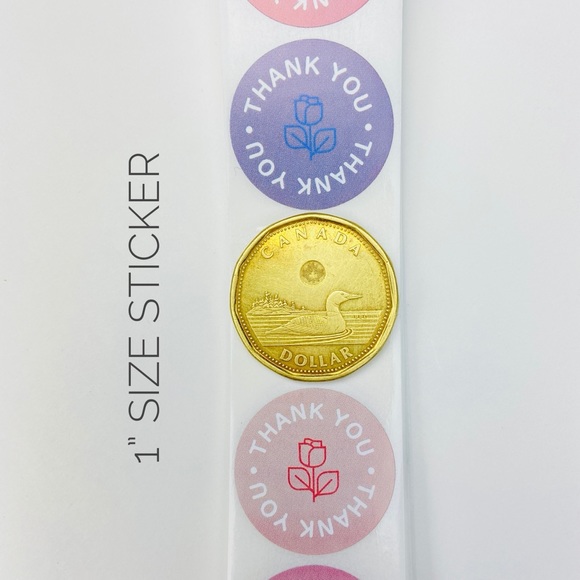 200 Thank You Stickers. Grey Rose Floral. Shipping Product Stickers. - Picture 5 of 7